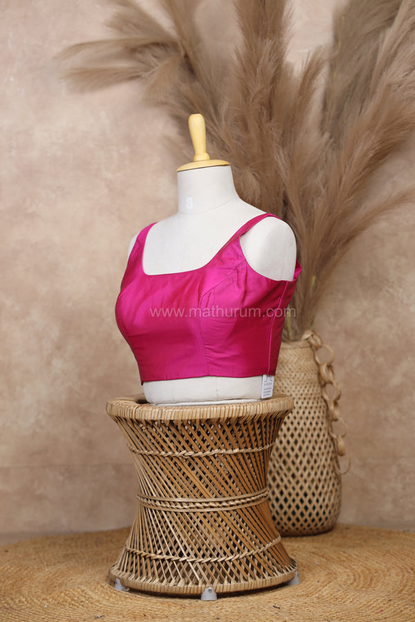 Nayan Plain- Rani Pink Blouse