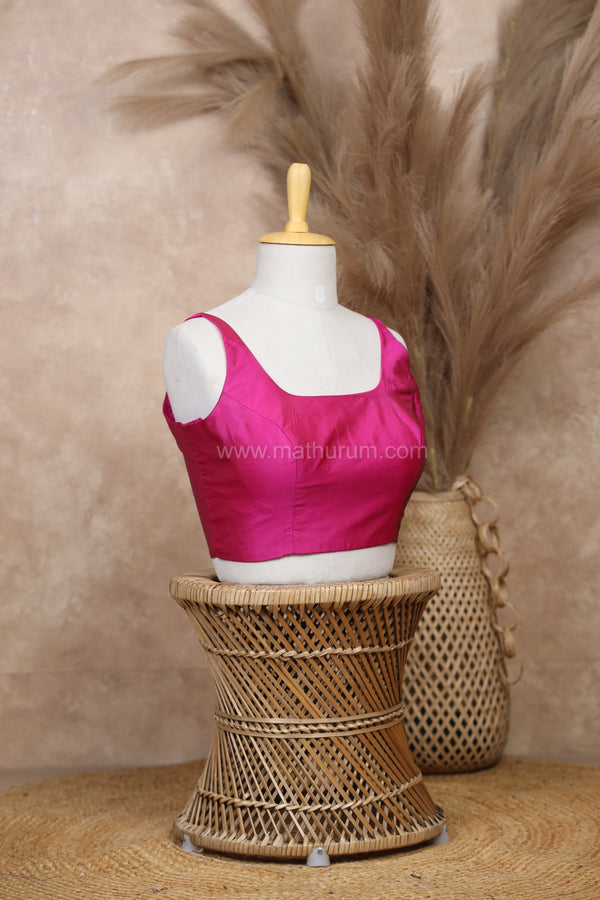 Nayan Plain- Rani Pink Blouse