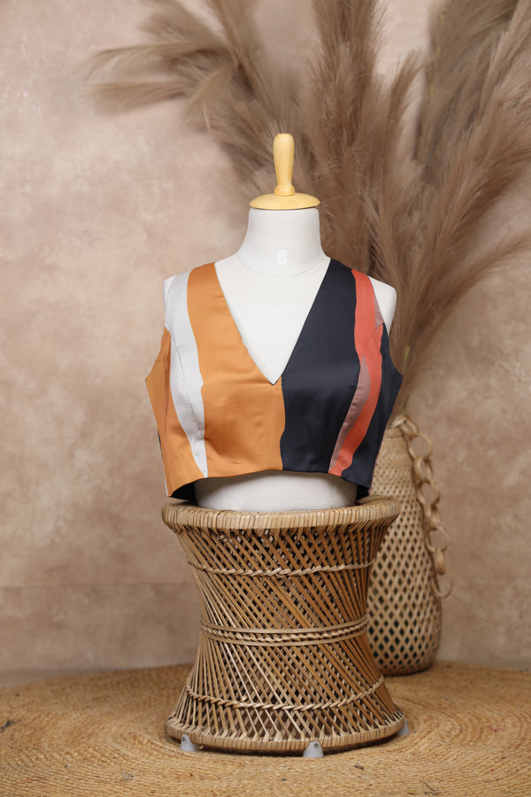 Veya- Black Multi Sleeveless Blouse