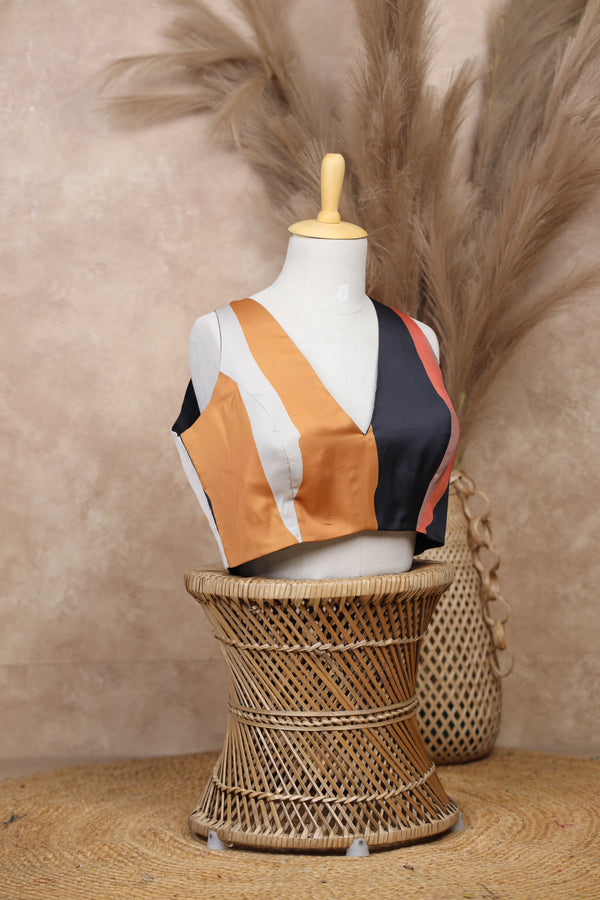 Veya- Black Multi Sleeveless Blouse