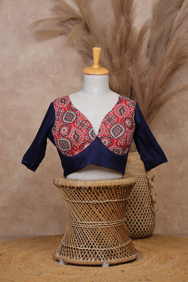 Mira- Blue/Red Blouse