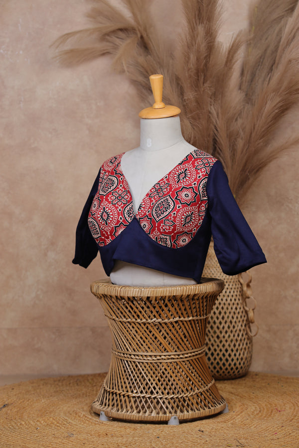 Mira- Blue/Red Blouse