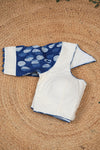 Blue Blooms- Off-White Blouse