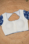 Blue Blooms- Off-White Blouse