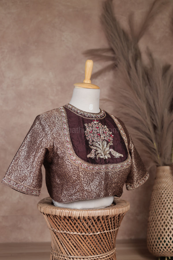 Sita- Brown Zardosi Blouse
