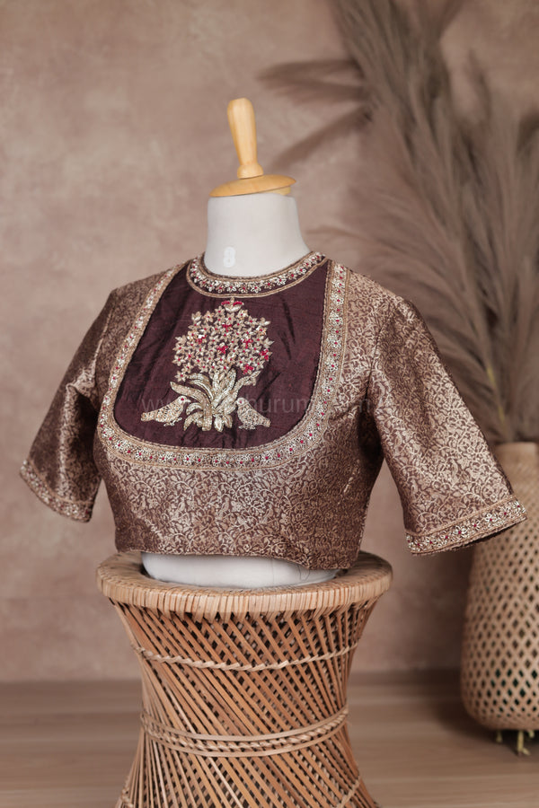 Sita- Brown Zardosi Blouse