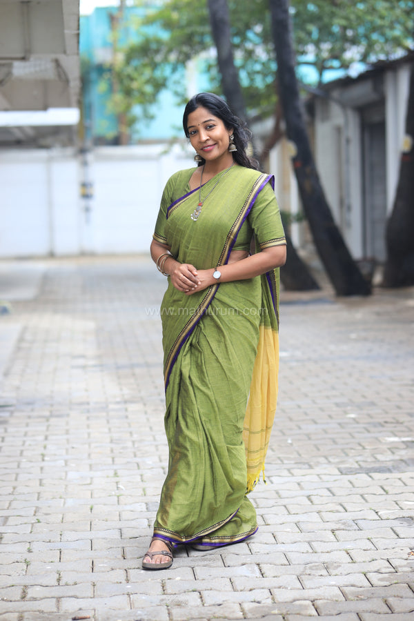 Kayal - Green & Violet Saree
