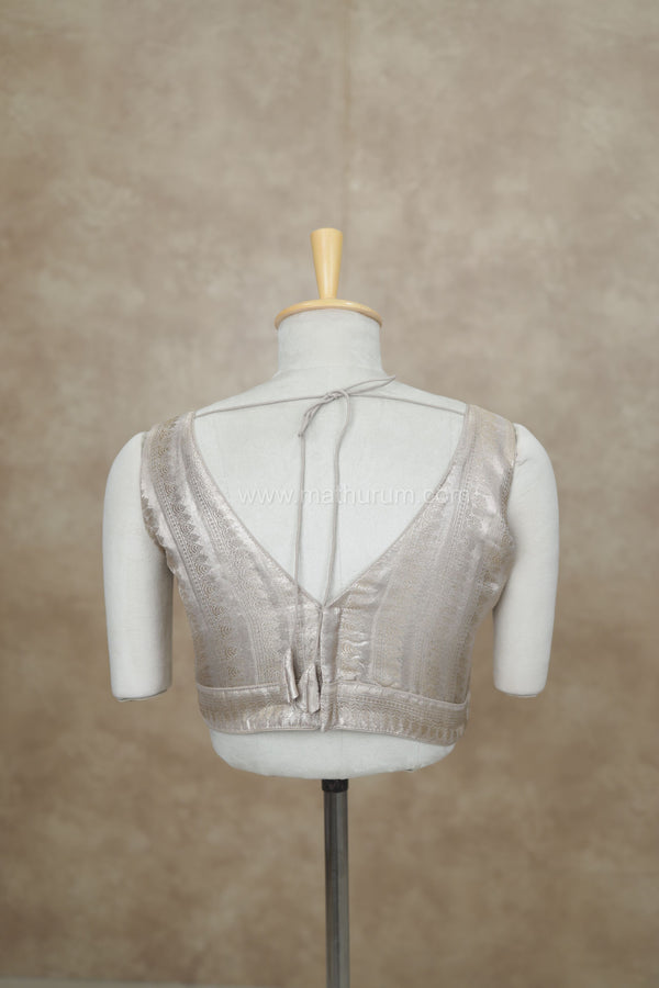Megalai- Light Gold Blouse (Attachable Sleeves)