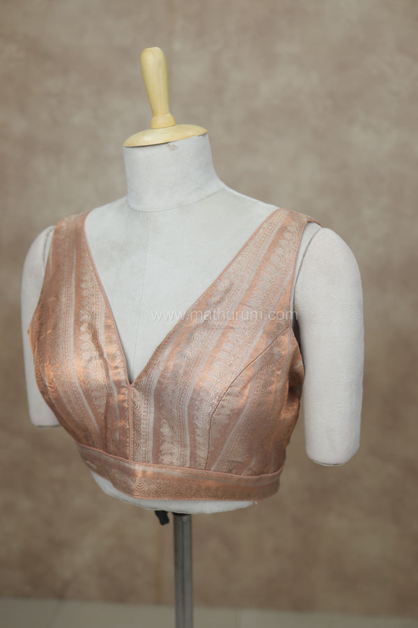 Megalai- Light Copper Blouse (Attachable Sleeves)
