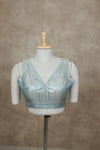 Megalai-Sky Blue Blouse (Attachable Sleeves)