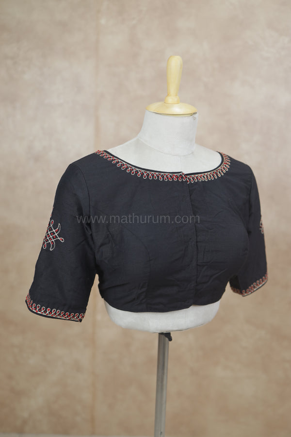 Kolam - Black Embroidery Blouse