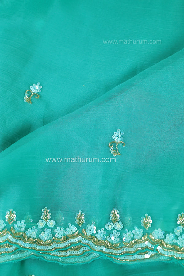 Sea Salt Aqua Teal Blue - DESIGNER SAREE