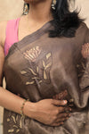 Gajra- Brown Gajji-Silk Saree