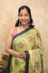 Gajra- Lemon Yellow Gajji-Silk Saree