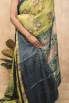 Gajra- Lemon Yellow Gajji-Silk Saree