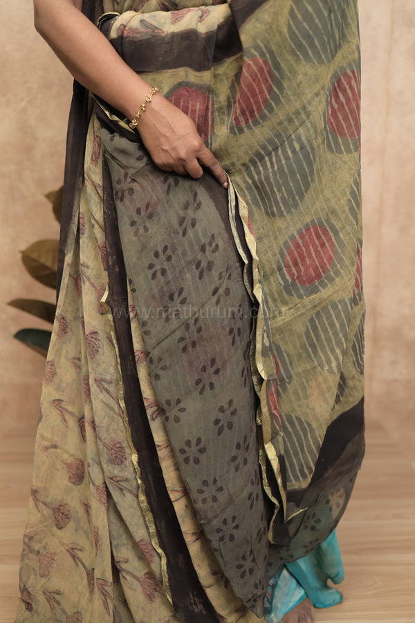 Naksha- Brown Chiffon Saree