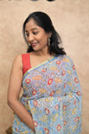 Naksha- Blue Chiffon Saree