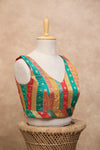 Valli- Multicolour Red Blouse (Attachable Sleeves)