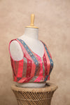 Valli- Multicolour Pink Blouse (Attachable Sleeves)