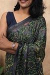 Gajra- BlueGreen Gajji-Silk Saree
