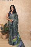 Gajra- BlueGreen Gajji-Silk Saree