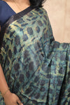 Gajra- GreenBlue Gajji-Silk Saree
