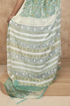 Gulmohar- Teal Blue Georgette Saree
