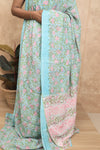 Gulmohar- Sky Blue Georgette Saree