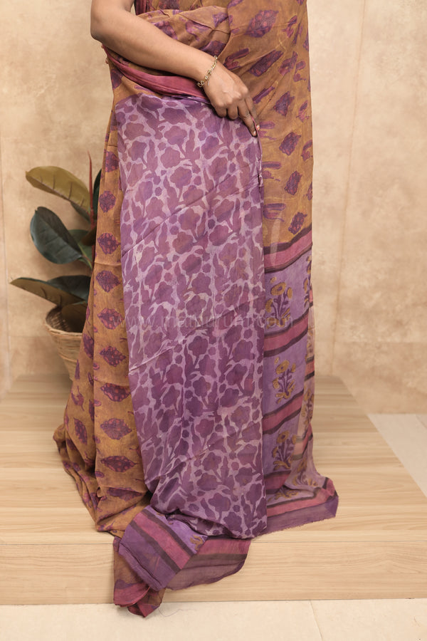 Gulmohar- Brown Georgette Saree