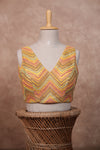 Mogra- Yellow Blouse (Attached Sleeves)