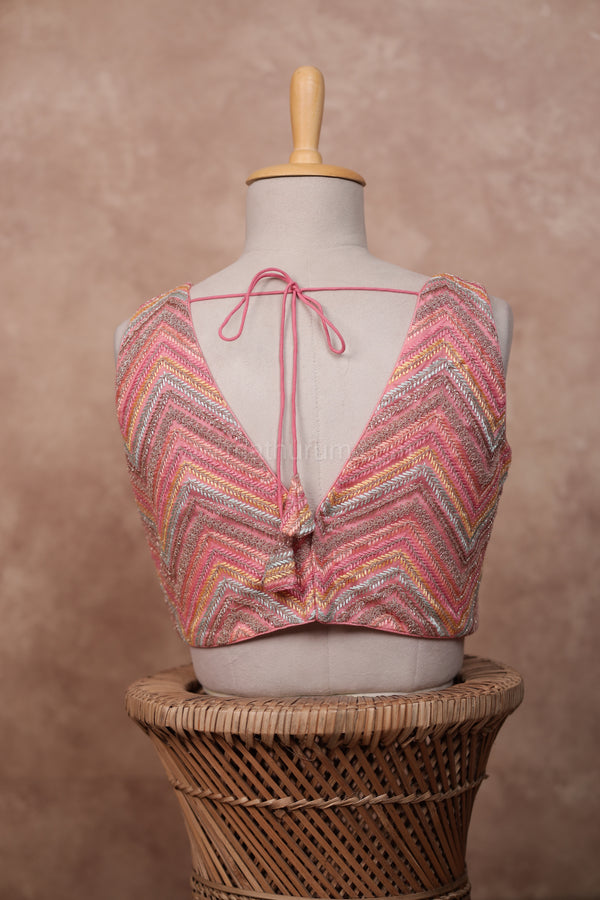 Mogra- Pink Blouse (Attached Sleeves)