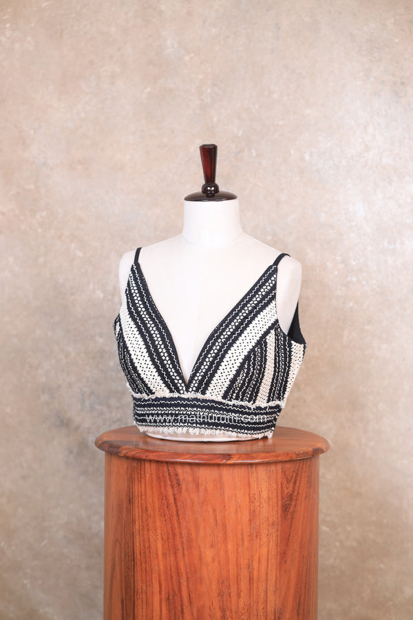 Hooked- Black & White Blouse