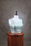 Abinaya- Rama Blue Blouse (Attachable Sleeves)