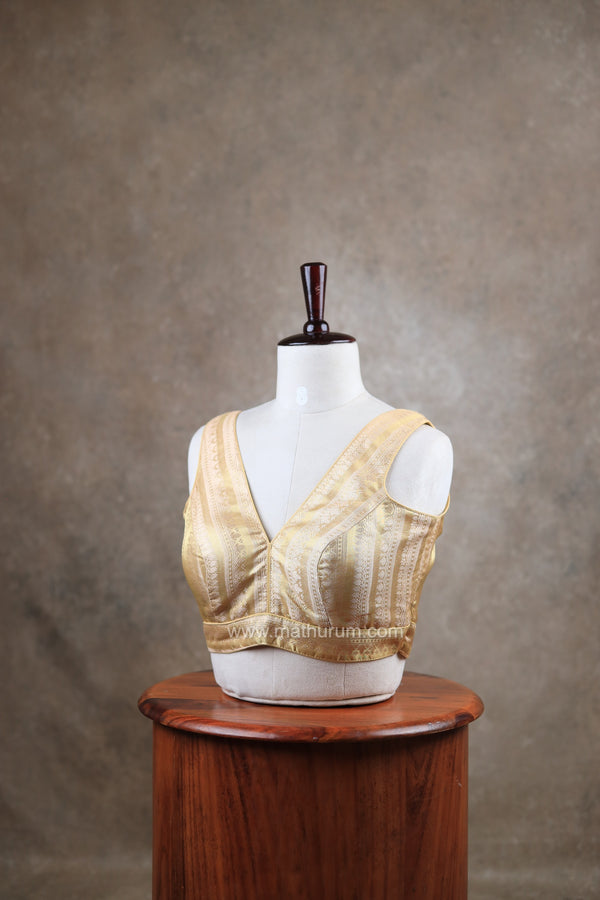 Megalai- Gold Blouse (Attachable Sleeves)