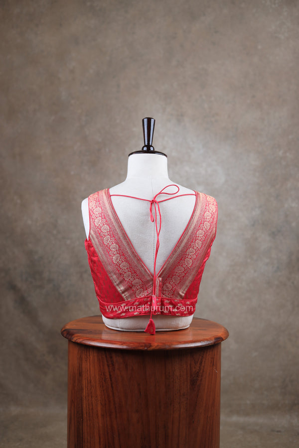 Kundhavai - Rani Pink Blouse (Attachable Sleeves)