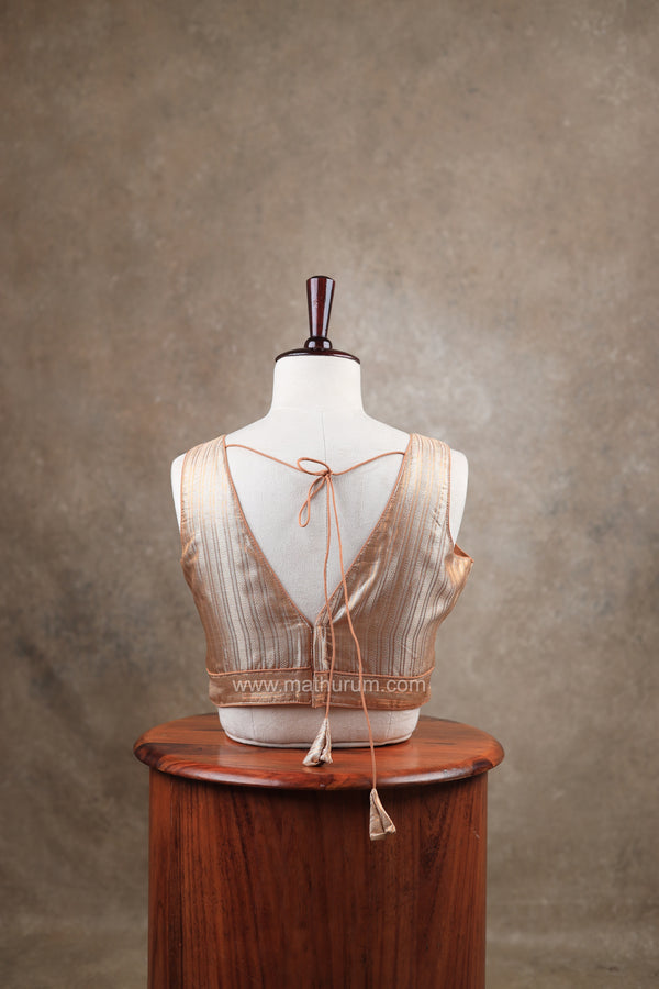 Megalai- Dark Gold Blouse (Attachable Sleeves)