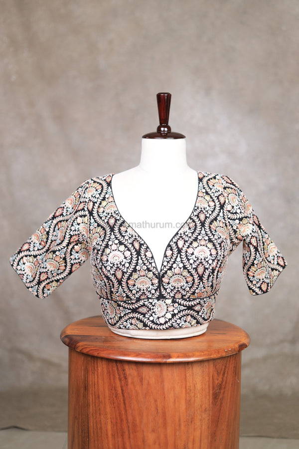 Masthani- Black Elbow Sleeve Blouse