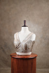 Megalai- Pastel Grey Blouse (Attachable Sleeves)