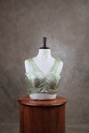 Megalai- Pastel Green Blouse (Attachable Sleeves)