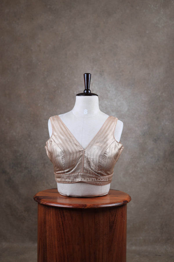 Megalai- Rose Gold Blouse (Attachable Sleeves)