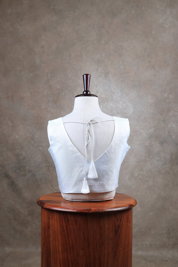 Taal-Silver Blouse (Attachable Sleeves)