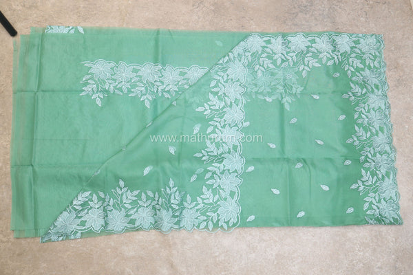 Hazel- Pastel Green Embroidery Saree