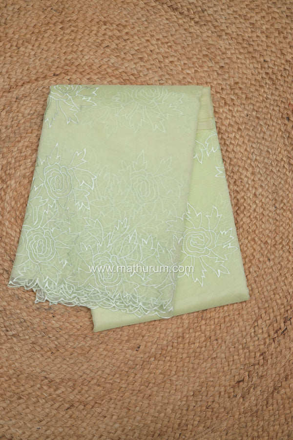 Miya- Pastel Green Georgette Embroidery Saree