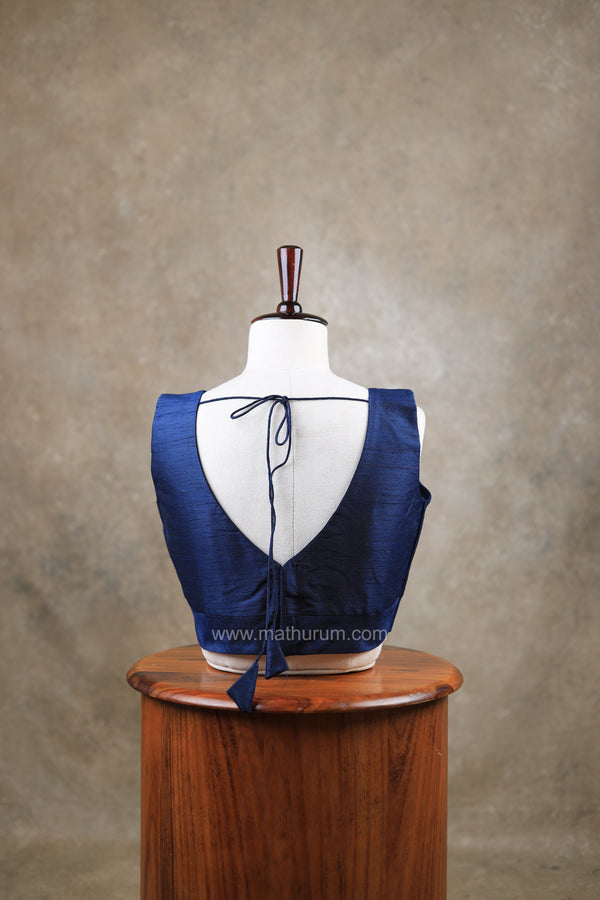 Rangeela- Navy Blue Blouse (Attachable Sleeves)