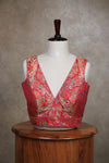 Veena- Pink Blouse (Attachable Sleeves)