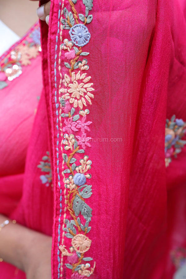 ROYA DARK PINK - DESIGNER SAREE