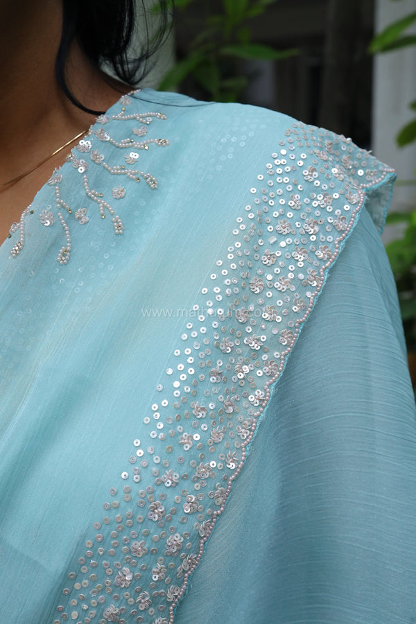 PEARL PARTY ICE BLUE- DESIGNER SAREE