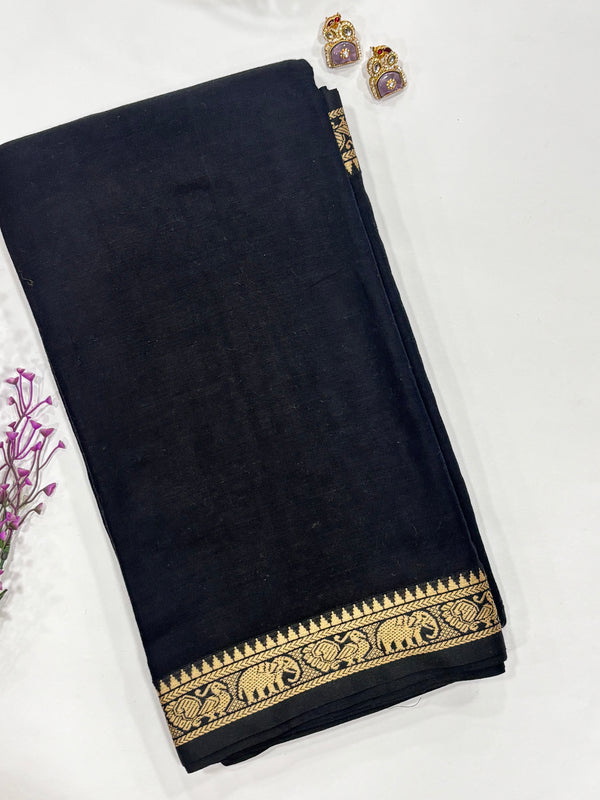 Kayal- Black/Beige Narayanpet Saree