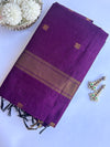 Maheshwari - Wine Maheshwari Silk- Cotton Saree