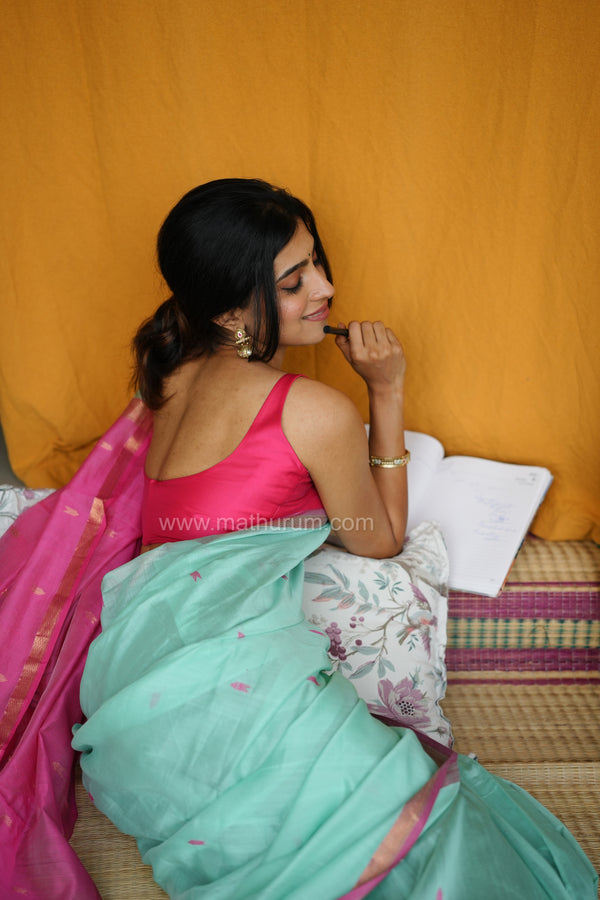 Nayan Plain- Rani Pink Blouse